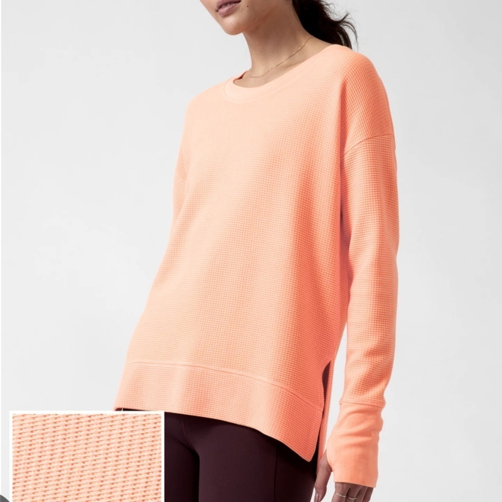 Athleta Women's Coaster Luxe Recover Sweatshirt in Orange